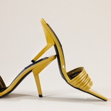 DONNA HEELS IN Mustard yellow