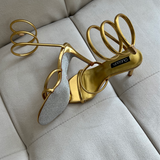 HELIX HEELS IN GOLD