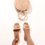 RAFIA SLIDES IN BROWN