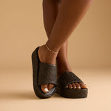 VEDA PLATFORM SLIDES IN BLACK
