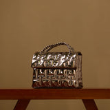 ZOYA FLAP BAG IN PLATINUM (SMALL)