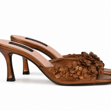 FLORAL HEELS IN BRONZE