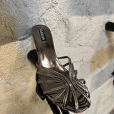 COOP KITTEN HEEL IN SILVER