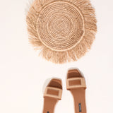 RAFIA SLIDES IN BROWN