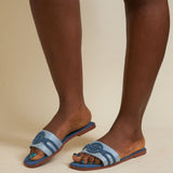 SLEEK SLIDES IN DENIM
