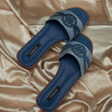SLEEK SLIDES IN DENIM