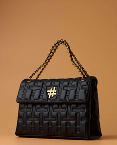 ZOYA FLAP BAG IN BLACK (LARGE)