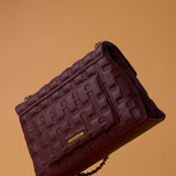 ZOYA FLAP BAG IN BURGUNDY (LARGE)