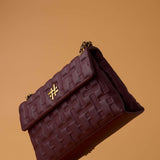 ZOYA FLAP BAG IN BURGUNDY (LARGE)