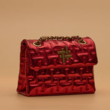 ZOYA FLAP BAG IN METALLIC RED (SMALL)