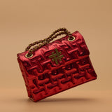 ZOYA FLAP BAG IN METALLIC RED (SMALL)