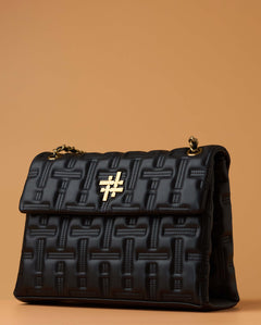 ZOYA FLAP BAG IN BLACK (MEDIUM)