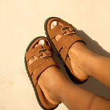 VONN SLIDES IN DARK BROWN