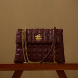 ZOYA FLAP BAG IN BURGUNDY (MEDIUM)