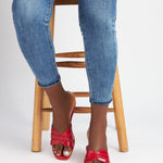 Chic Leather Slides in Red - Outlash brand