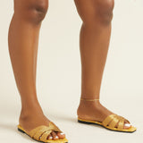 Glint Slides in Croc Yellow