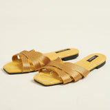 Glint Slides in Croc Yellow