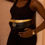 Reversible Belt in SOLID BLACK/SOLID GOLDEN YELLOW