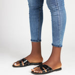 Chic Leather Slides in Black - Outlash brand