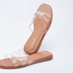 Chic Leather Slides in Clear PVC - Outlash brand