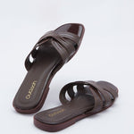 Chic Leather Slides in Coffee - Outlash brand